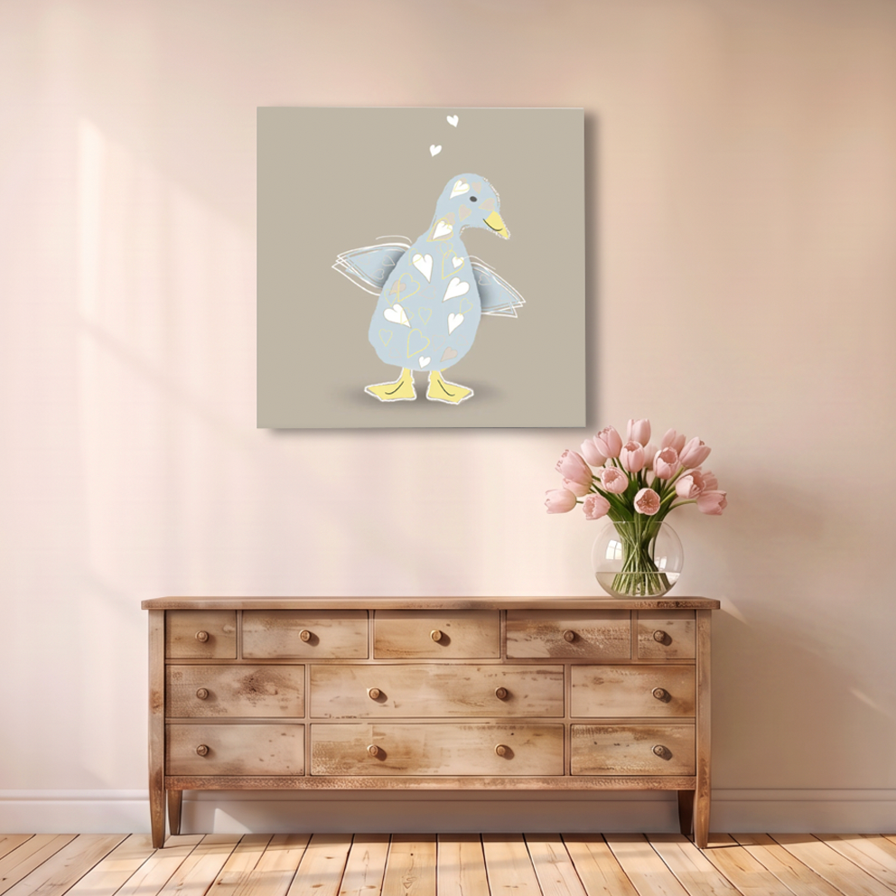 Little Boy Duckling Canvas Print