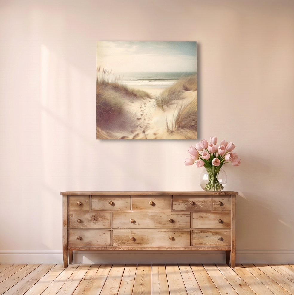 Footsteps in the Sand Canvas Print