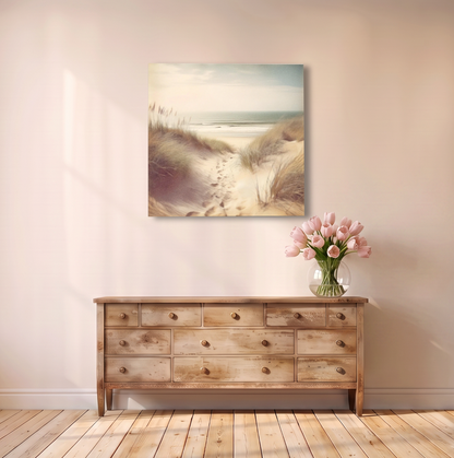 Footsteps in the Sand Canvas Print