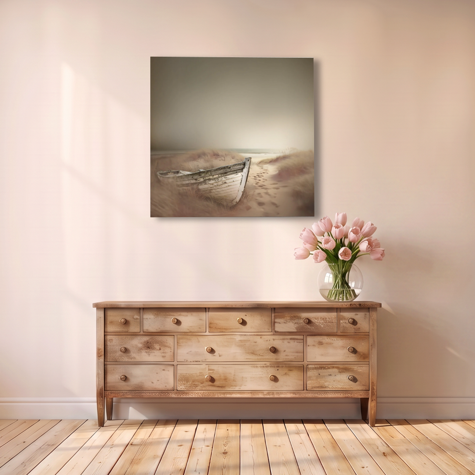 Old Boat on the Beach Canvas Print