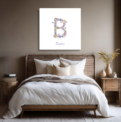Letter B Wildflowers Canvas Print