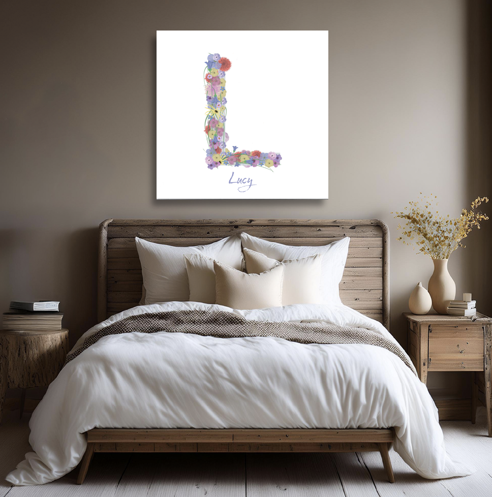Letter L Wildflowers Canvas Print