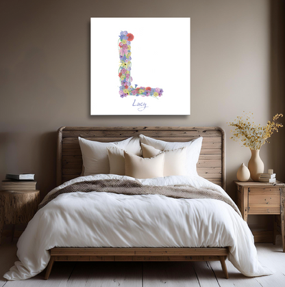Letter L Wildflowers Canvas Print