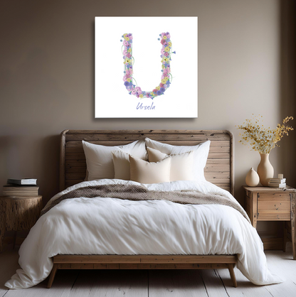 Letter U Wildflowers Canvas Print