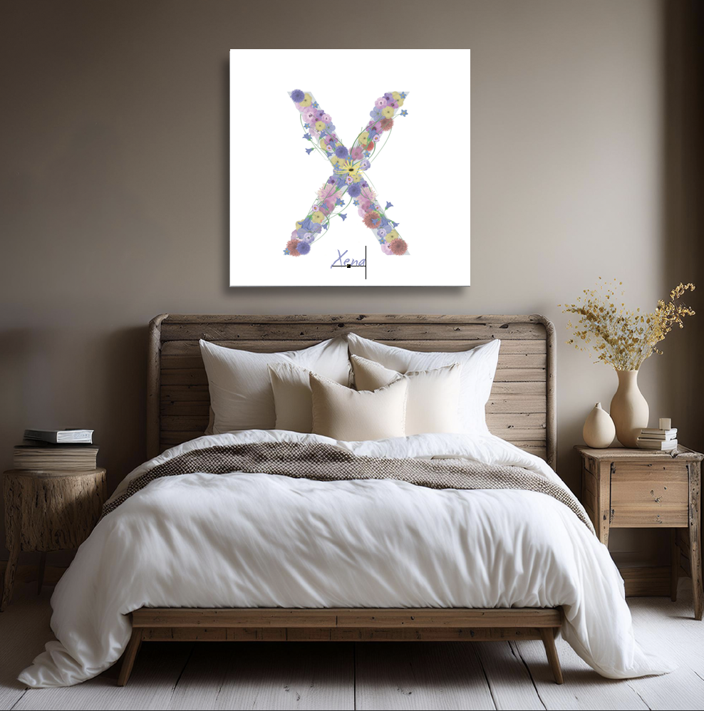 Letter X Wildflowers Canvas Print