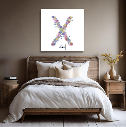 Letter X Wildflowers Canvas Print
