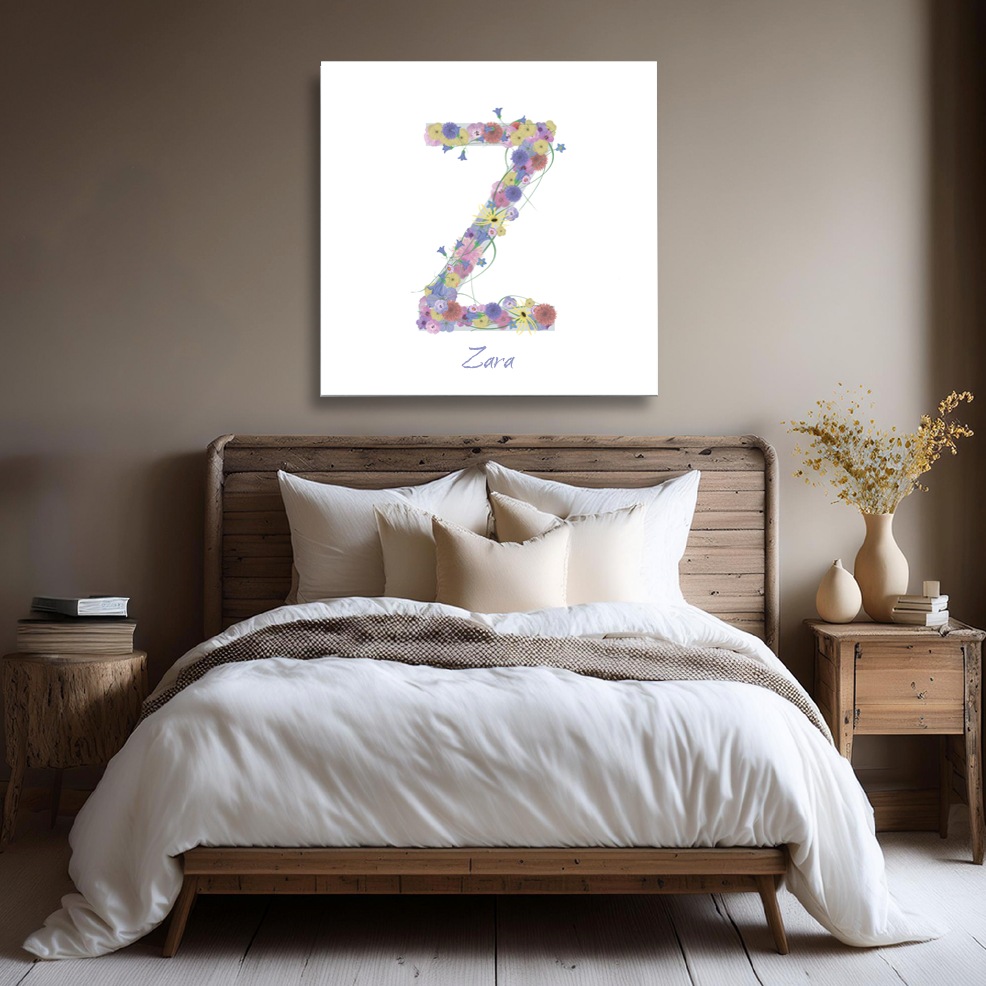Letter Z Wildflowers Canvas Print