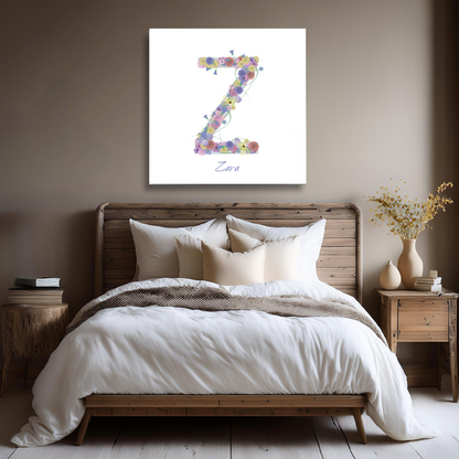 Letter Z Wildflowers Canvas Print