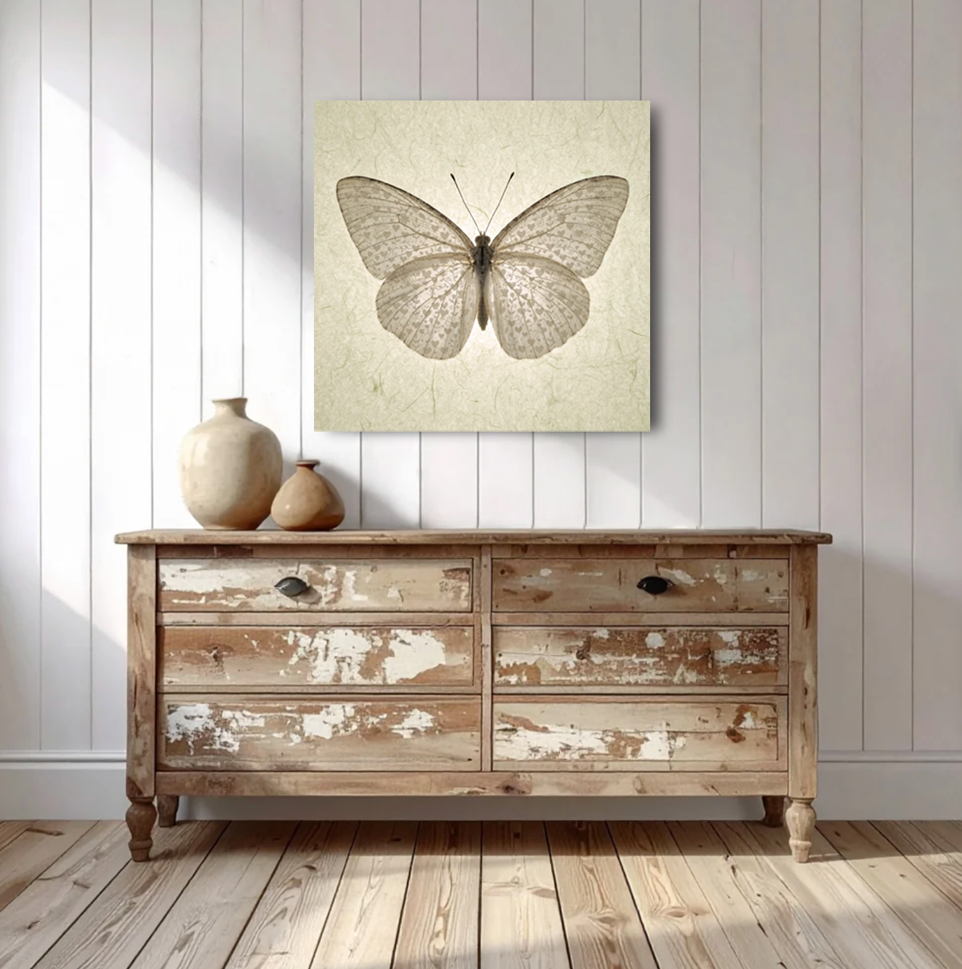 Butterfly with Wing Hearts Canvas Print