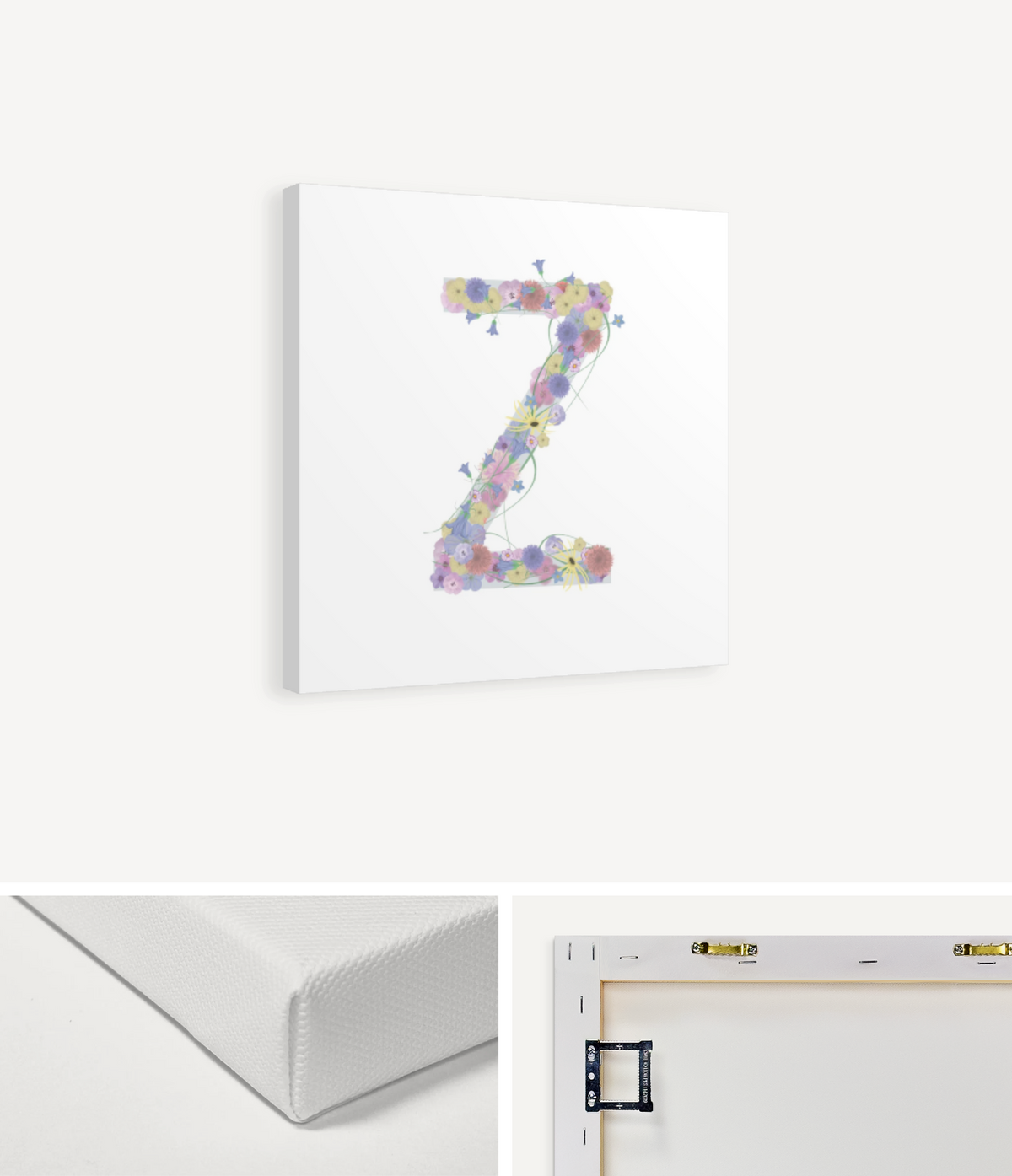 Letter Z Wildflowers Canvas Print