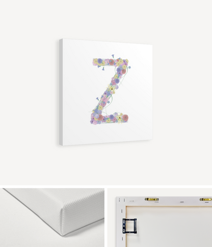 Letter Z Wildflowers Canvas Print
