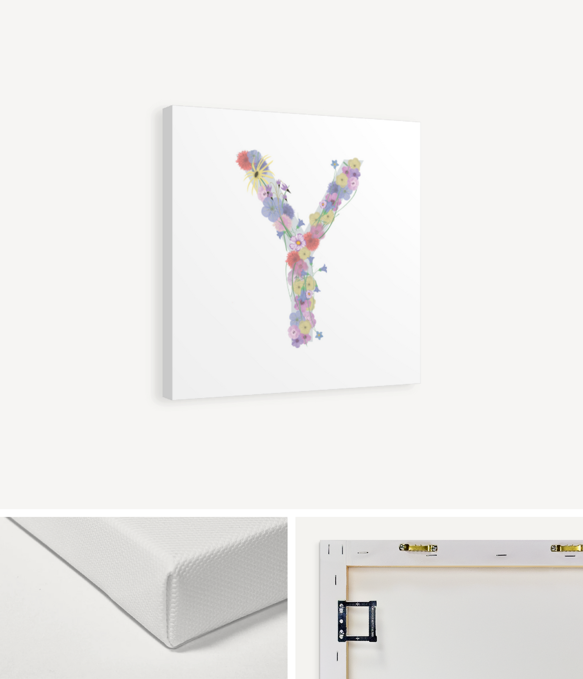Letter Y Wildflowers Canvas Print