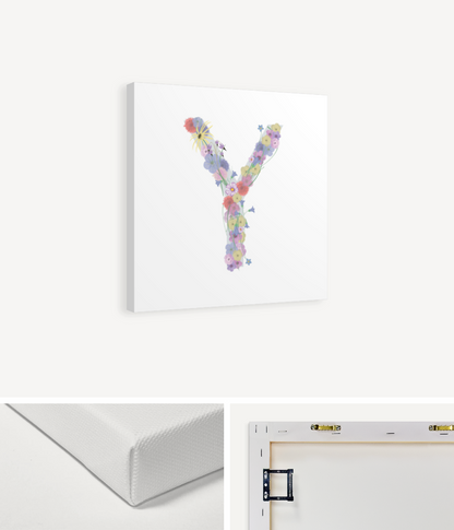 Letter Y Wildflowers Canvas Print