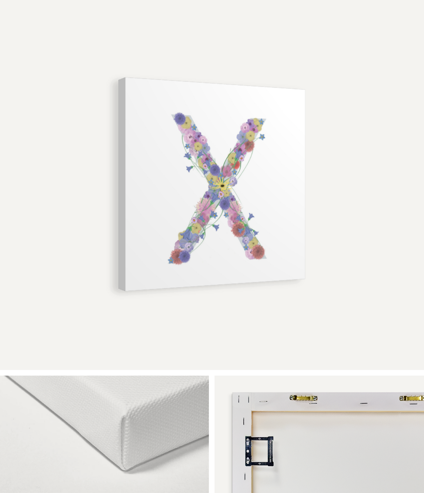 Letter X Wildflowers Canvas Print