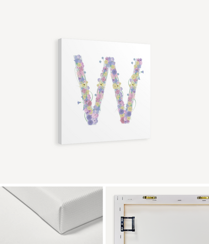 Letter W Wildflowers Canvas Print