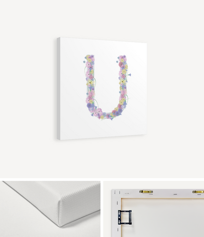 Letter U Wildflowers Canvas Print