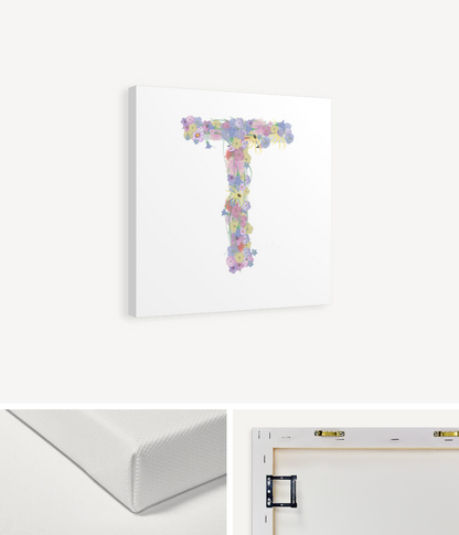 Letter T Wildflowers Canvas Print