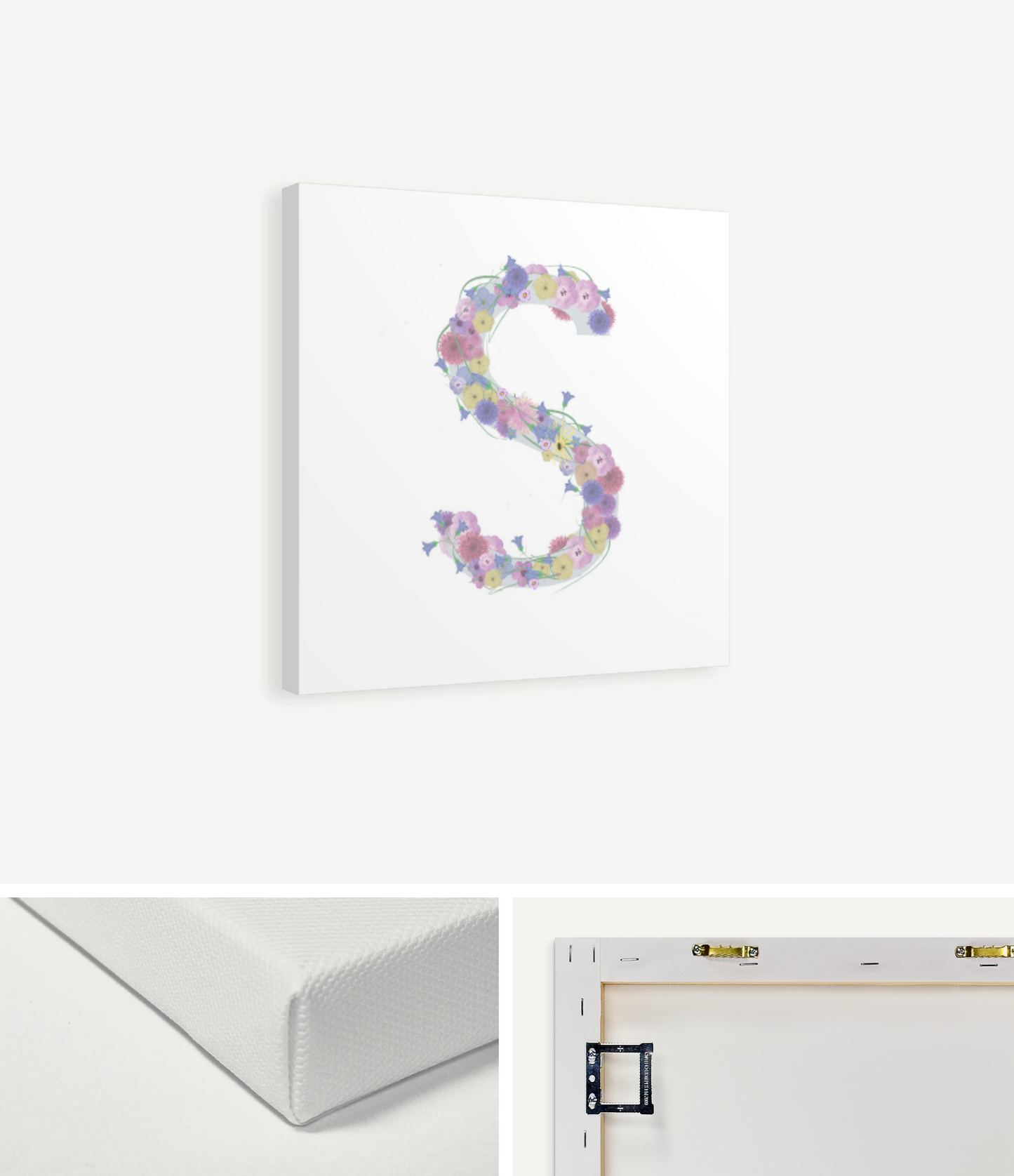 Letter S Wildflowers Canvas Print