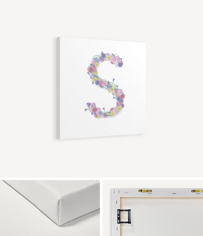 Letter S Wildflowers Canvas Print