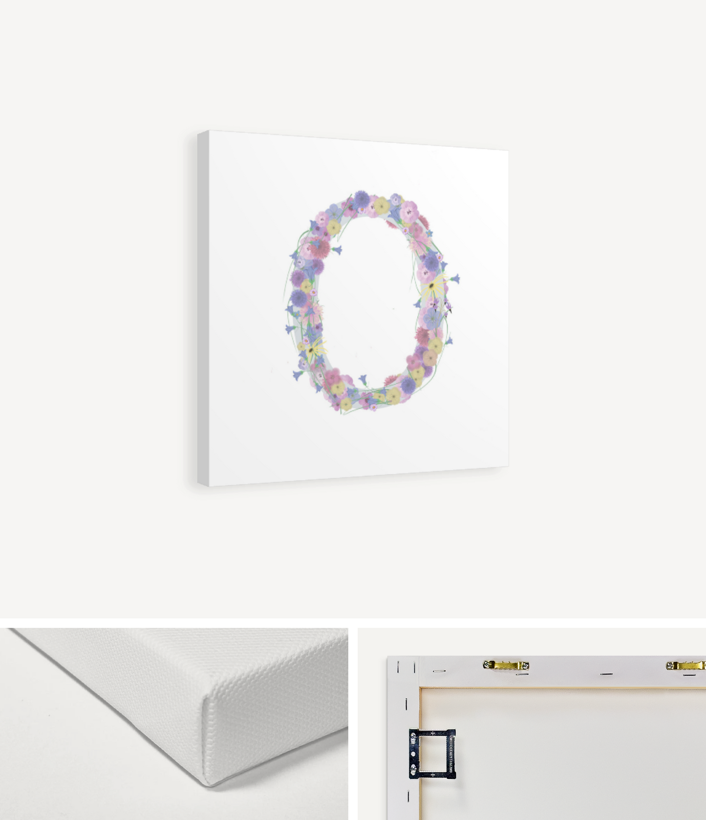Letter O Wildflowers Canvas Print