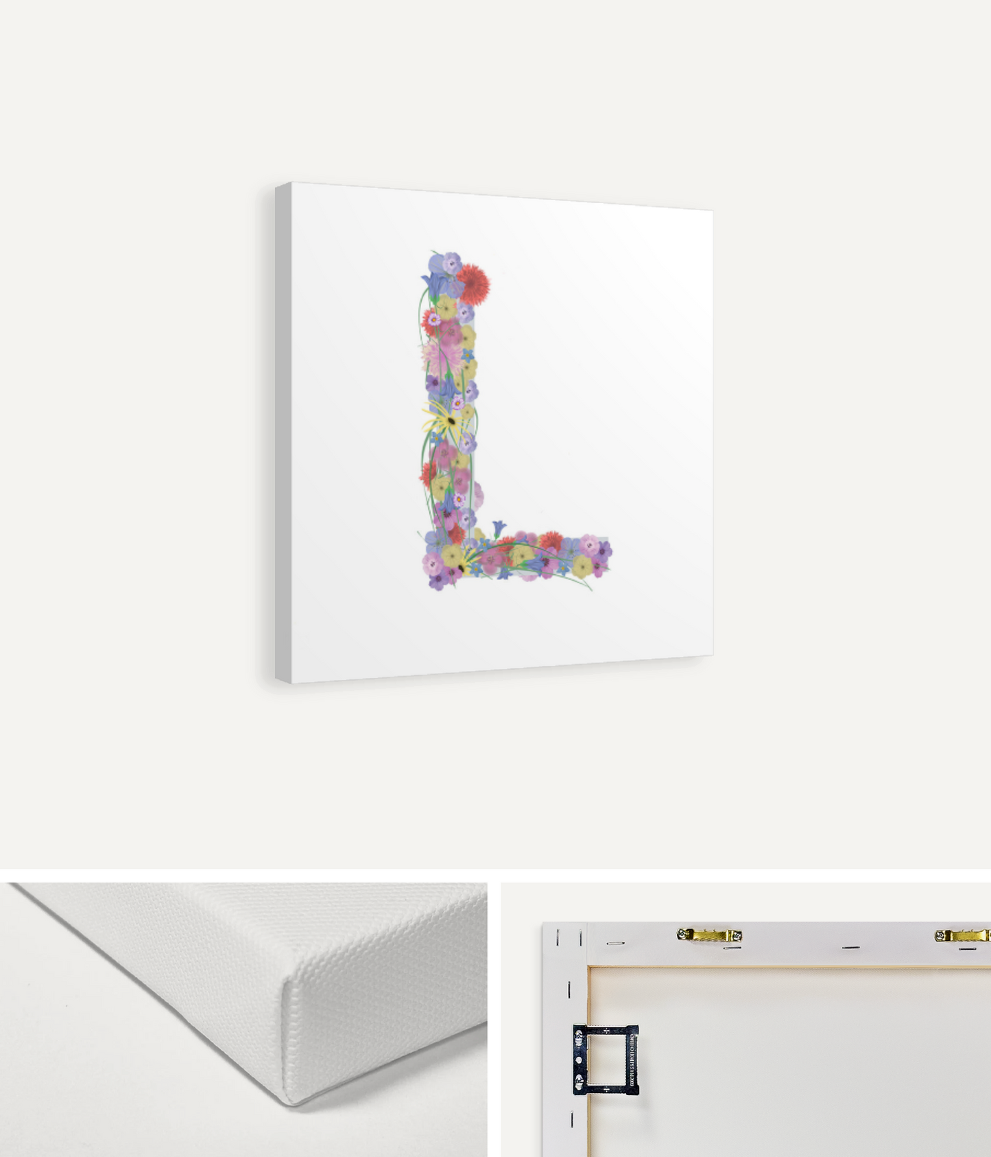 Letter L Wildflowers Canvas Print