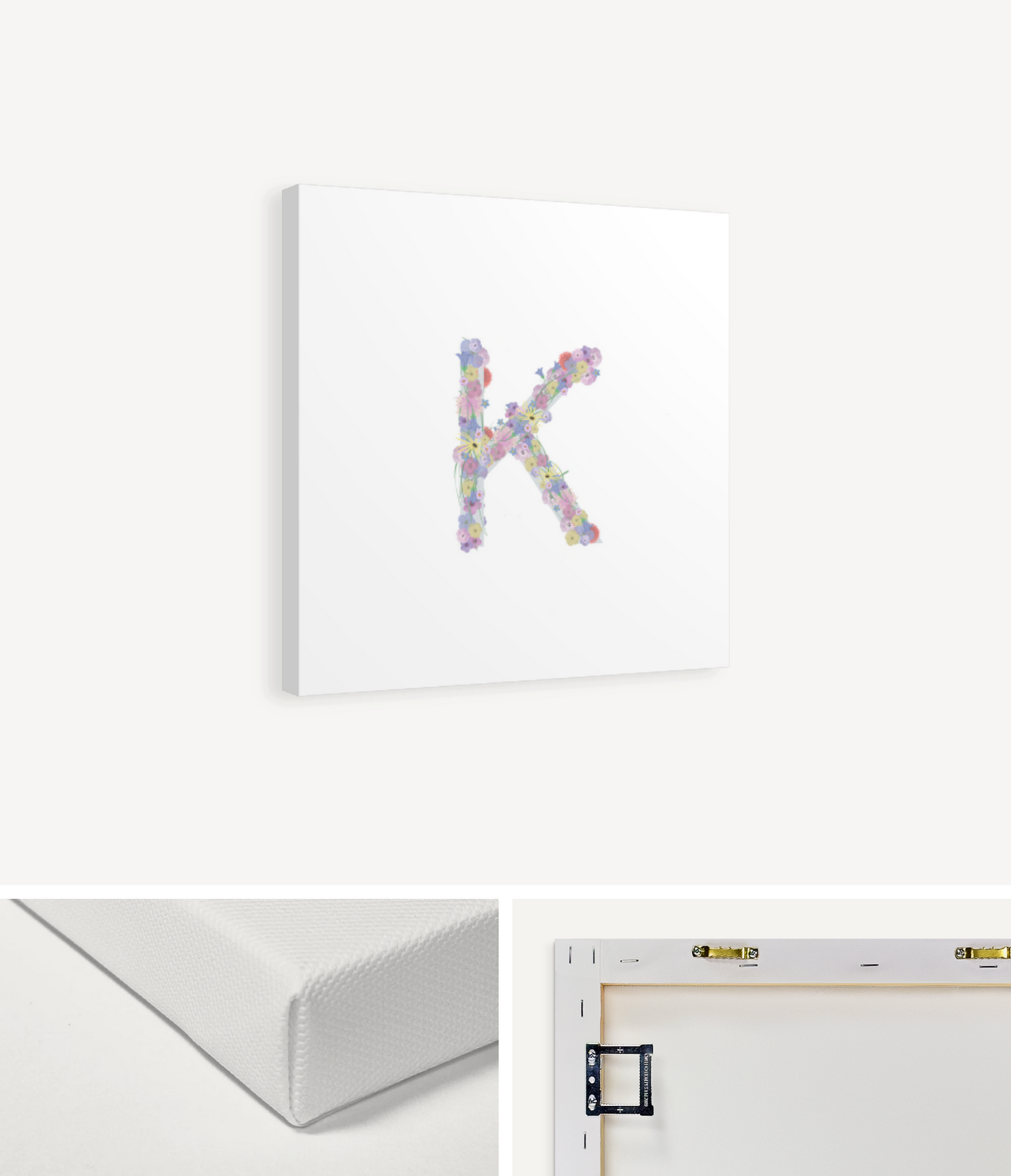 Letter K Wildflowers Canvas Print