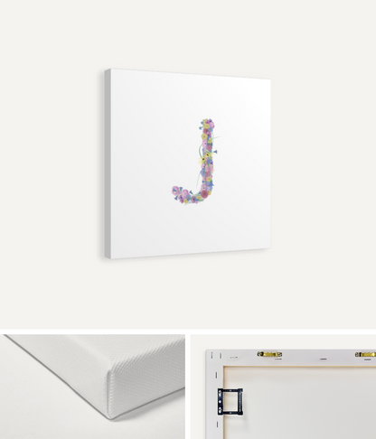 Letter J Wildflowers Canvas Print