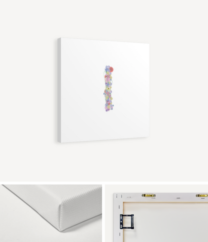 Letter I Wildflowers Canvas Print