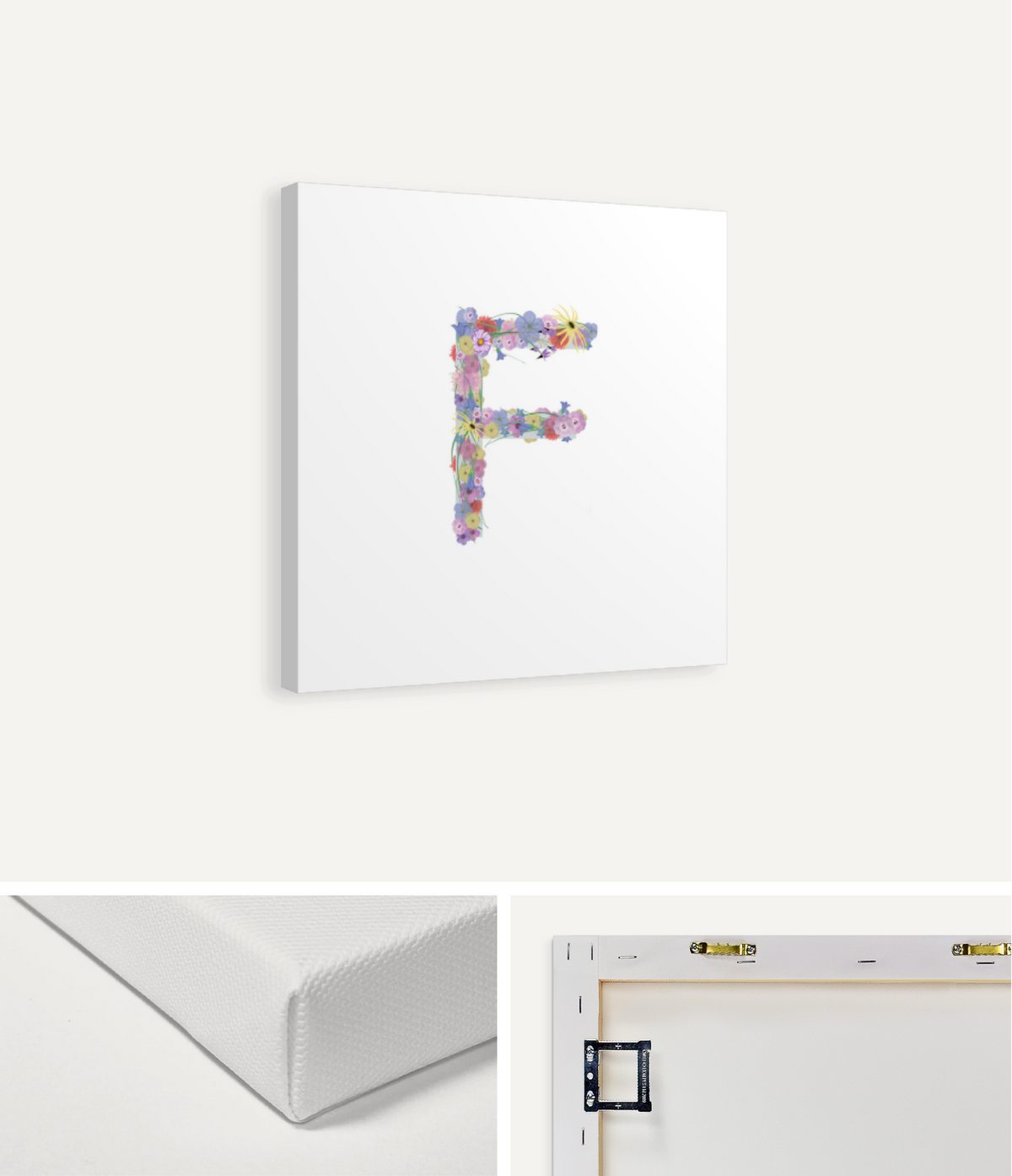 Letter F Wildflowers Canvas Print