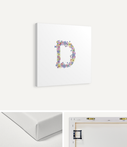 Letter D Wildflowers Canvas Print