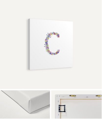 Letter C Wildflowers Canvas Print
