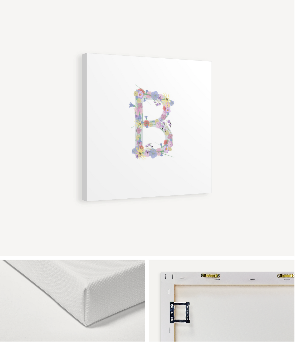 Letter B Wildflowers Canvas Print