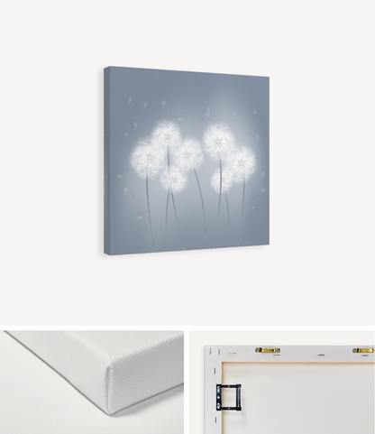 Dandelions in Blue Canvas Print