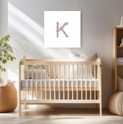Letter K Wildflowers Canvas Print