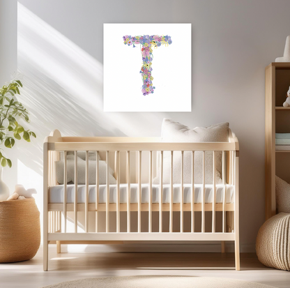 Letter T Wildflowers Canvas Print