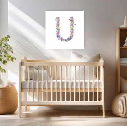 Letter U Wildflowers Canvas Print