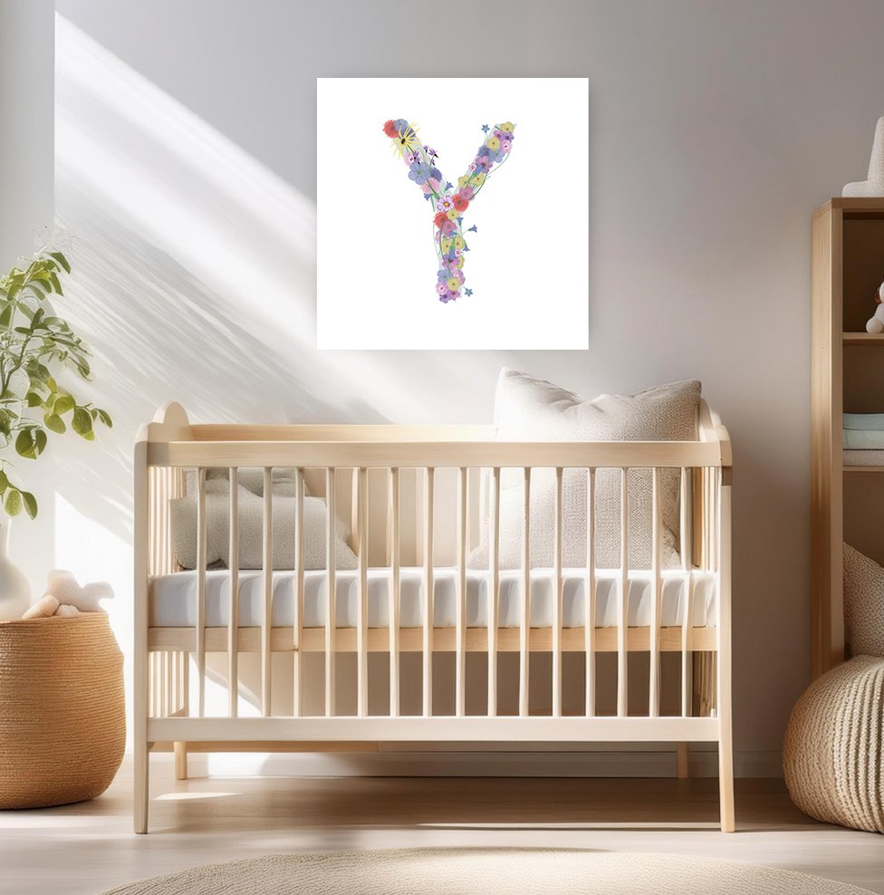 Letter Y Wildflowers Canvas Print