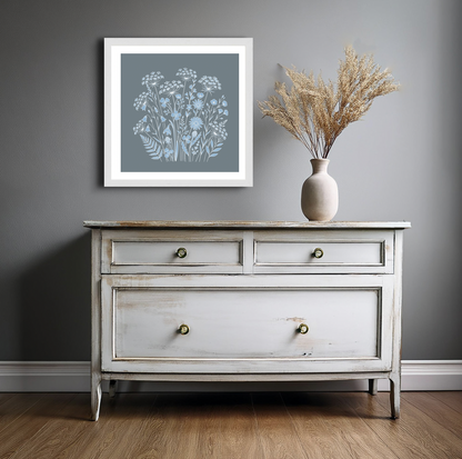 Pale Blue Summer Meadows Print