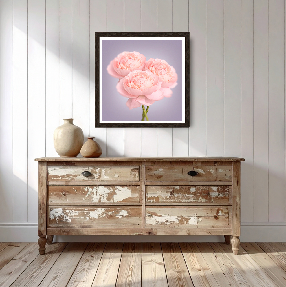 Peonies Bunch Print