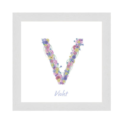 Letter V wildflowers print
