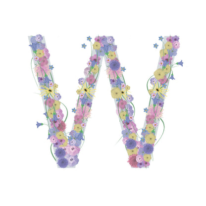 Letter W Wildflowers Canvas Print