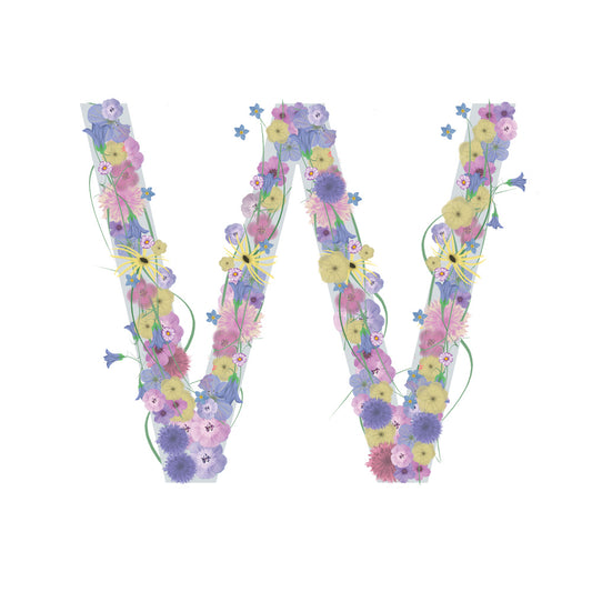 Letter W Wildflowers Canvas Print