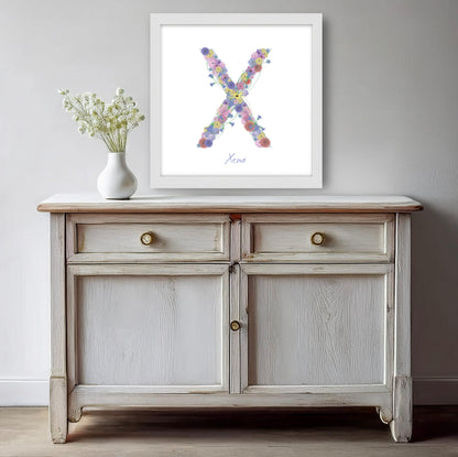 Letter X wildflowers print