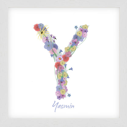 Letter Y wildflowers print