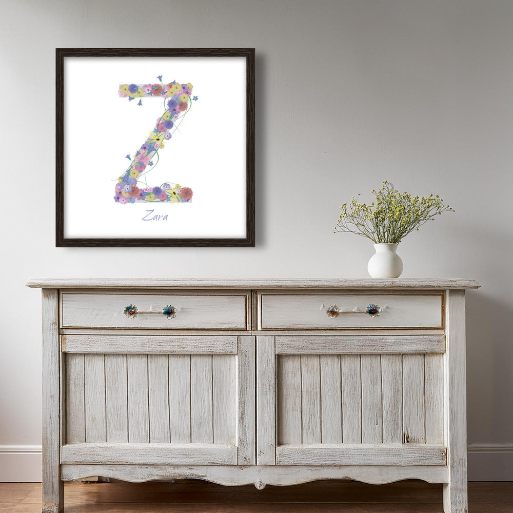 Letter Z wildflowers print