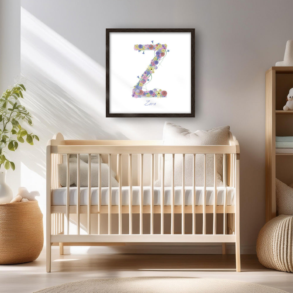Letter Z wildflowers print