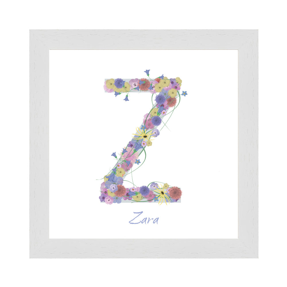 Letter Z wildflowers print