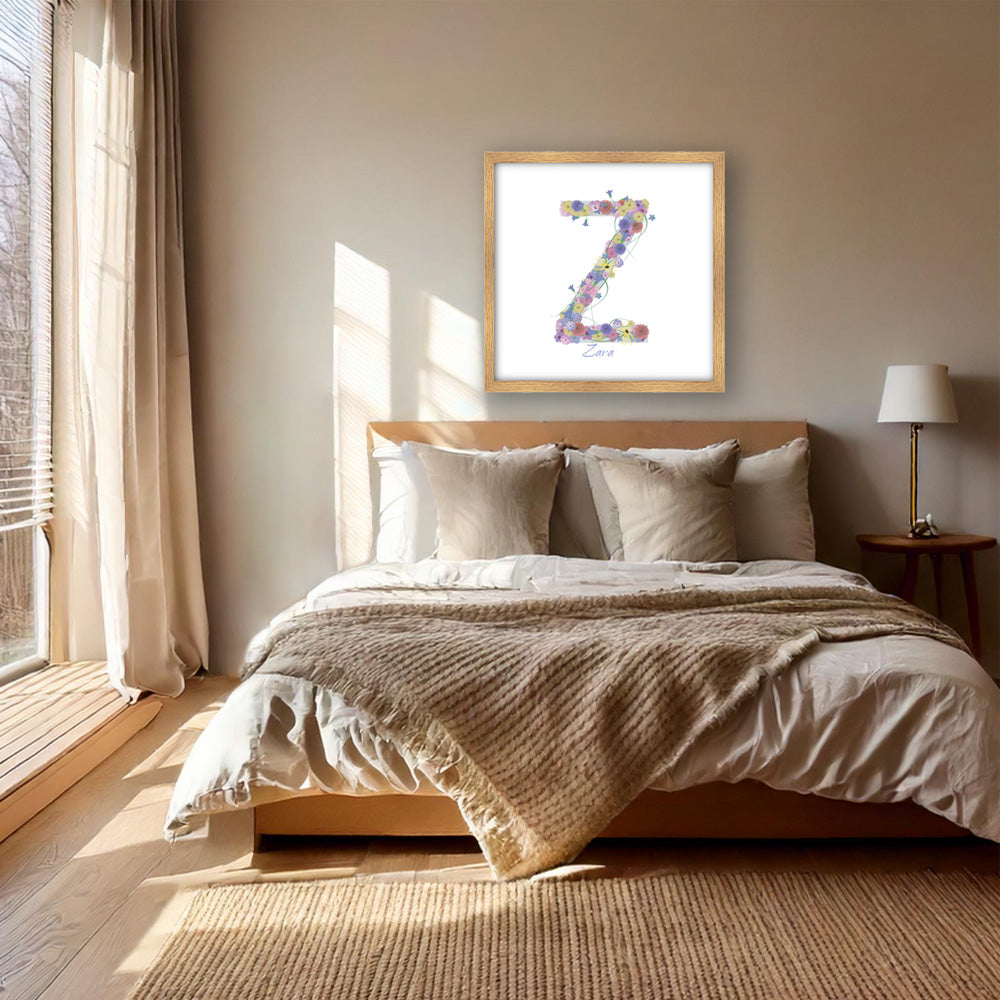 Letter Z wildflowers print