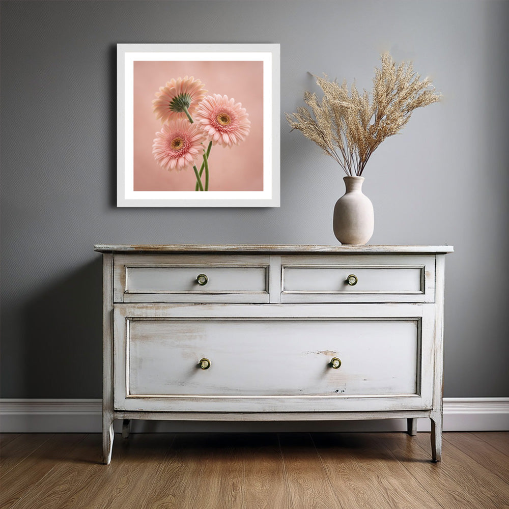 Pink Gerberas Flowers Print