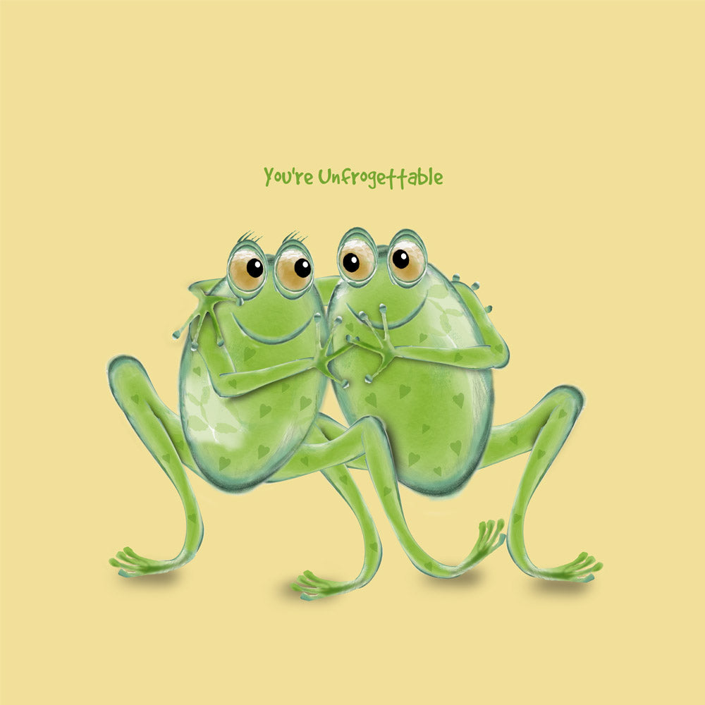 You're Unfrogettable – a frog themed greetings card